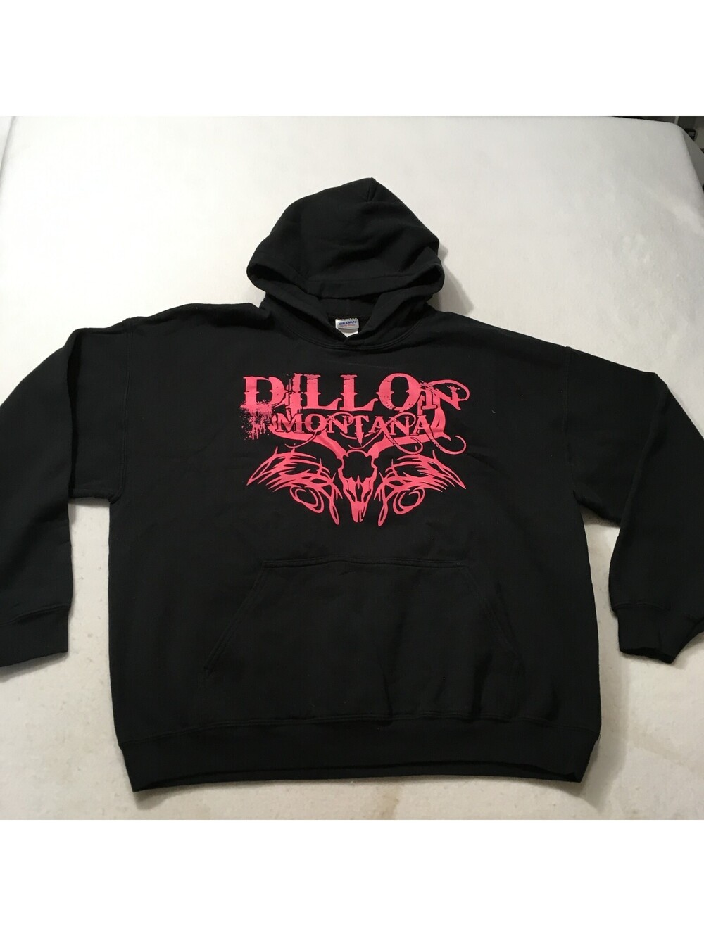 dillon Montana Hoodie Navy Mountain Graphic Elk Size XL .